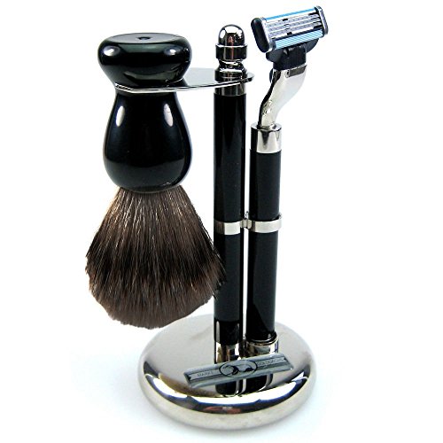 Preisvergleich Produktbild Golddachs - Rasierset schwarz / silber