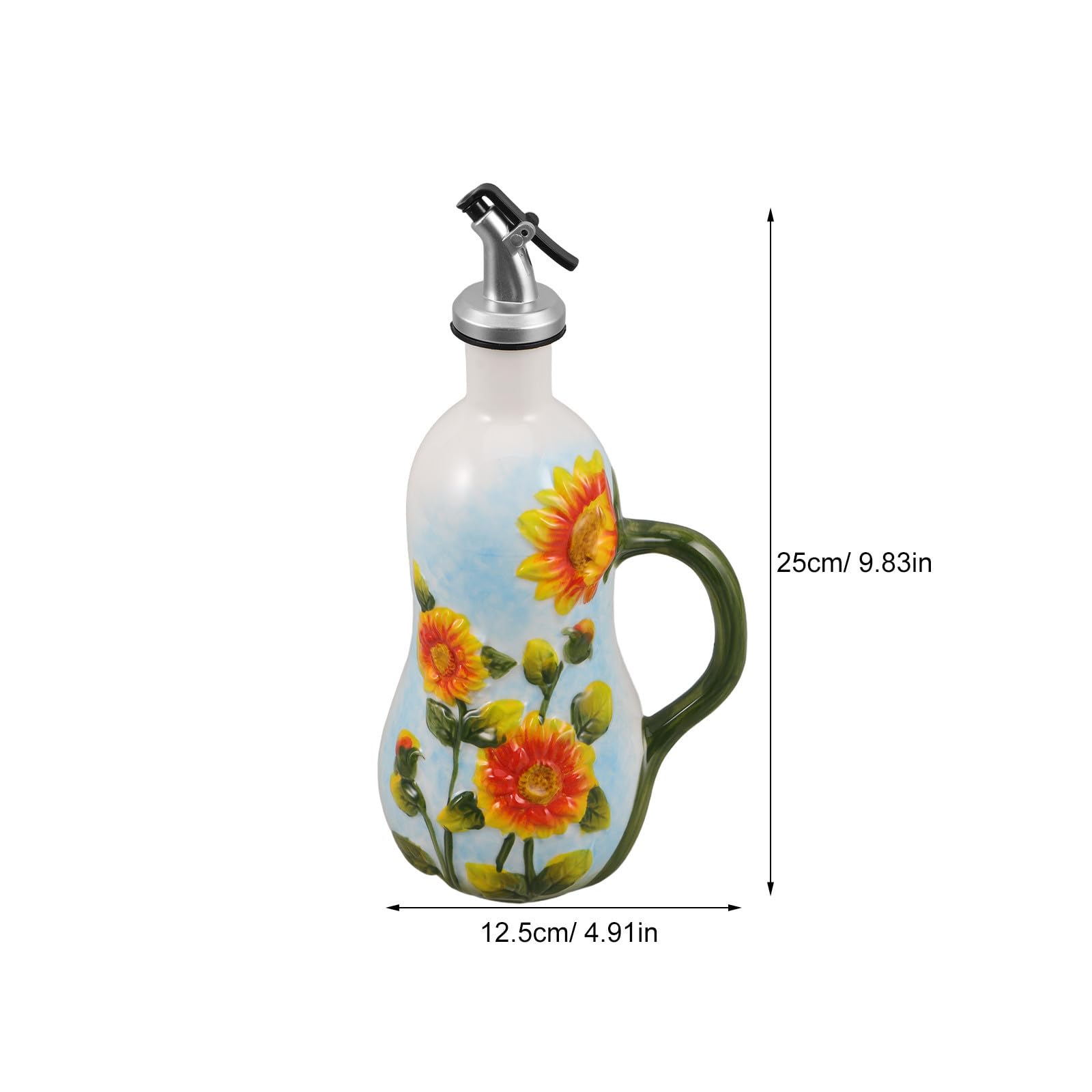 Operitacx Botella Dispensadora de Aceite de Oliva de Cerámica con Diseño Europeo Elegante y Capacidad de 600ml, Fácil de Limpiar y Reutilizable para Cocina y Comedor