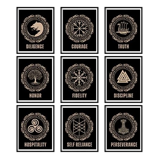 97 Decor Viking Decor - Norse Decor, Viking Wall Decor, Vikings Poster, Nordic Decor for Home, Norse Pagan Picture, Nordic Mythology Art Print, Viking Gifts for Men Bedroom Decorations (8x10 UNFRAMED)