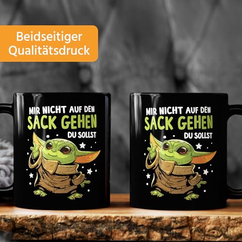 MoonWorks Kaffee-Tasse mit Spruch Mir nicht auf den Sack gehen du sollst Baby Bürotasse lustige Kaffeebecher Schwarz standard – Ansicht 3