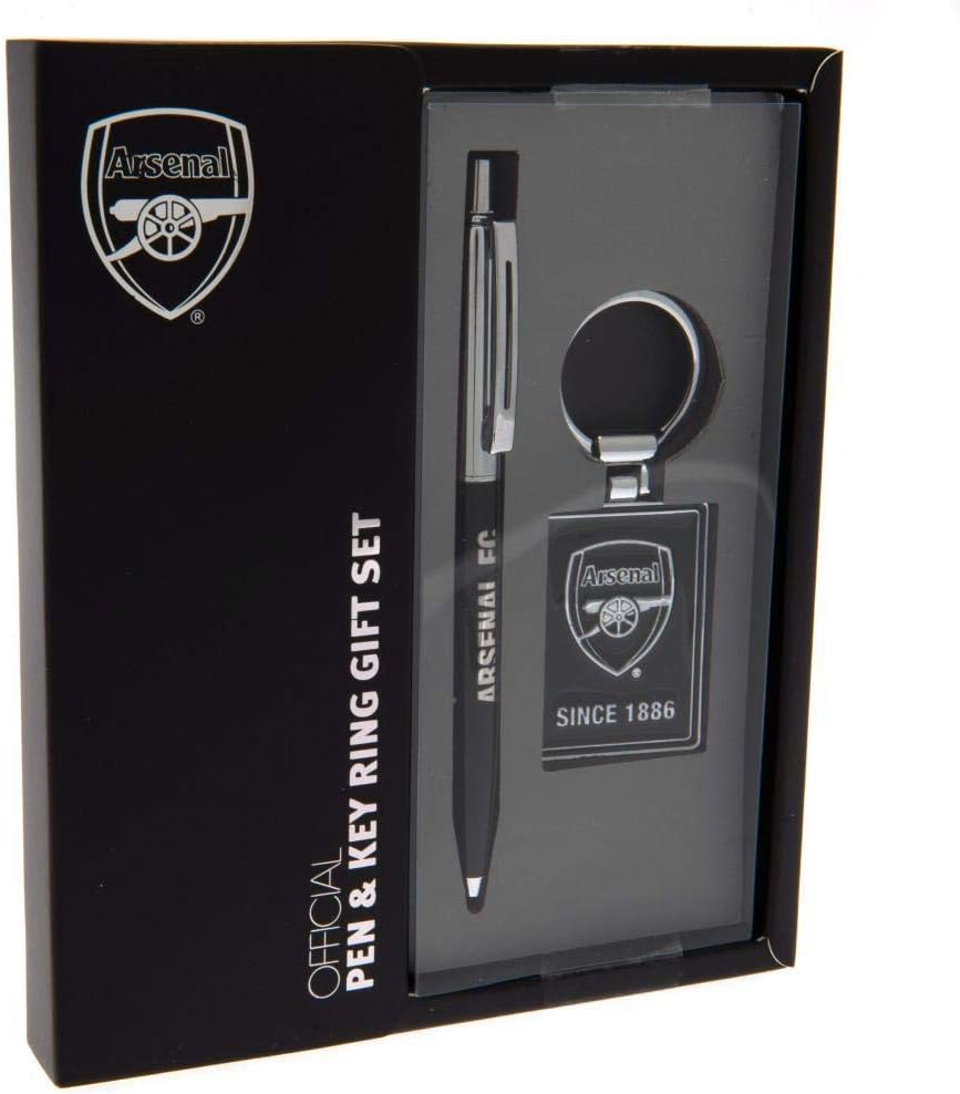 Arsenal FC Pen and Keychain Set (One Size) (Black/Silver)