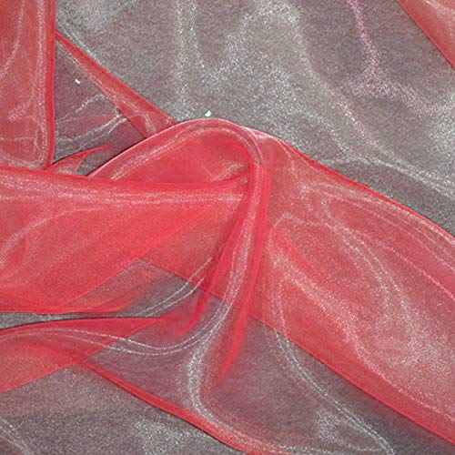 mdsMEGADECORSUPPLY mds Pack of 10 Yard Bridal Solid Sheer Organza Fabric Bolt for Wedding Dress,Fashion, Crafts, Decorations Silky Shiny Organza 44”- Coral