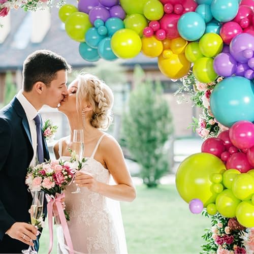 Image of MEBAY Rainbow Balloons Garland Arch Kit, 146Pcs 5 Assorted Color Latex Balloon Different Sizes 18 12 10 5 Inch for Gender Reveal Baby Shower Wedding Birthday Party Decoration