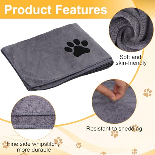 TOKSEO 3 Stück Hundehandtuch, 75 × 35CM Hundehandtuch Extra Saugfähig, Hundehandtuch Große Hunde, Schnelltrocknend Haustier Mikrofaser Handtücher für Katzen und Hunde und Andere Haustiere