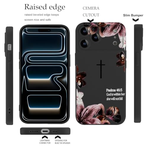 Coque iPhone 17 Pro Max croix chrétienne noire, cadeau idéal