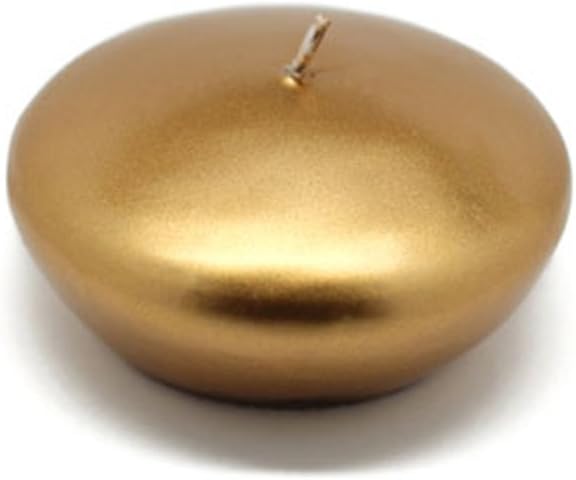 Zest Candle CFZ-100_12 144-Piece Floating Candle, 3", Metallic Bronze Gold