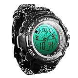 TEKMAGIC Digital Swimming Wrist Sports Watch 100m Water Resistant for Diving with LED Back Light Support Stopwatch and Chronograph Functions (W19-G)