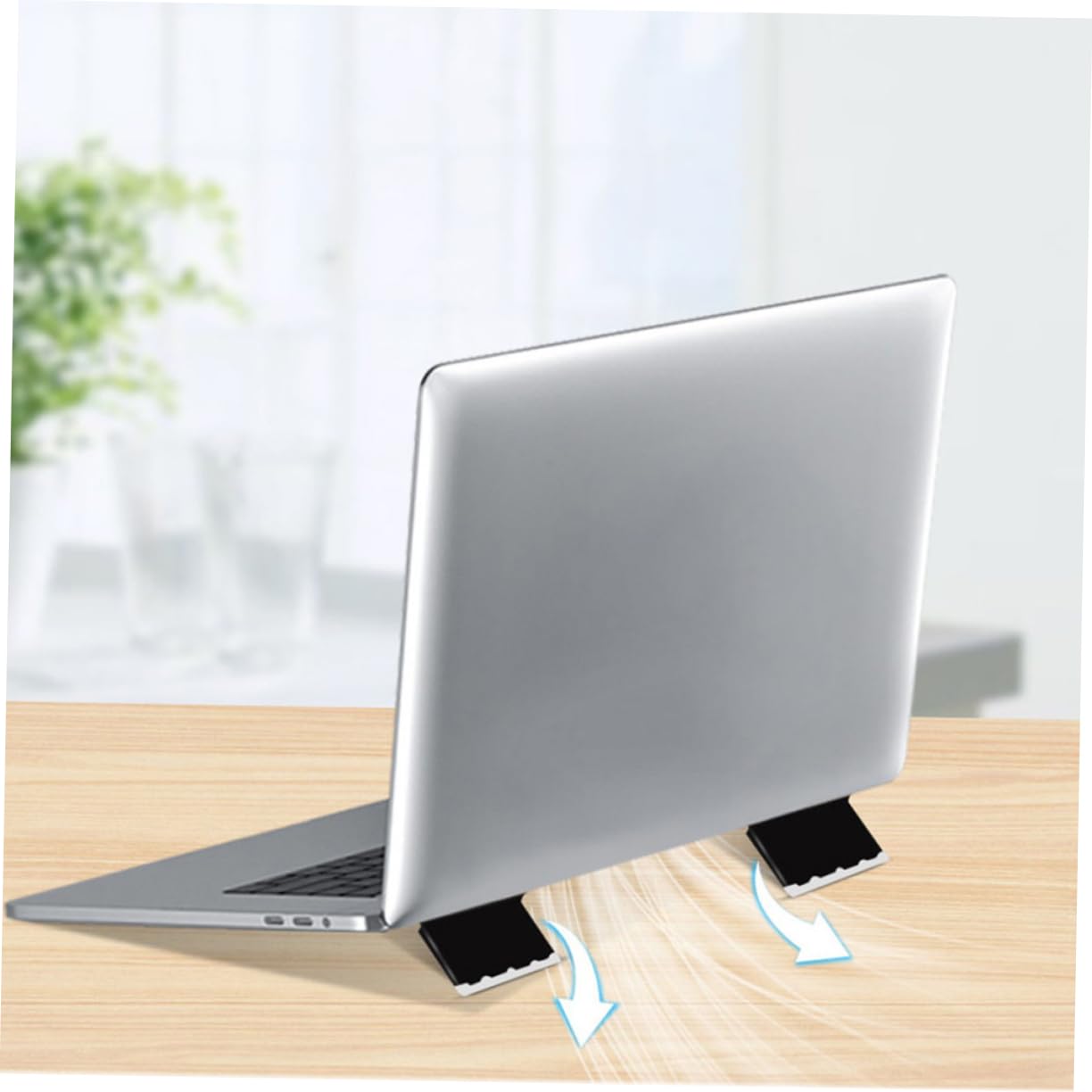 DOITOOL 4 Juegos Soporte De Enfriamiento De La Computadora Soportes para Portátiles Elevador Ergonómico para Laptop Tableta Tablet Stand Tablet Holder Ascensor Portátil Abs Black 4 Uds * 4