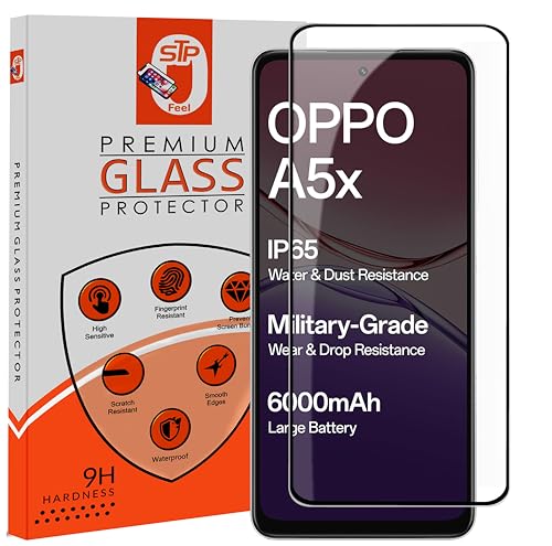 Image of Premium Tempered Glass Screen Protector Guard Compatible For Oppo A5x 5G (6.67 Inch, Pack of 1) | Edge to Edge Coverage With Easy to installation kit for Smartphone