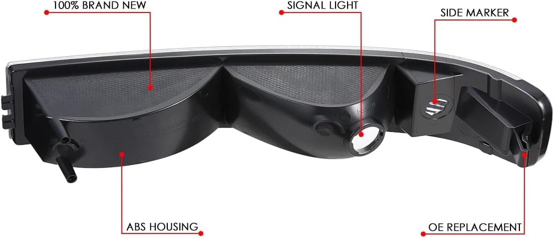 DNA MOTORING BL-CEGS03-CH-AM Pair of OE Style Front Bumper Parking/Turn Signal Lights Compatible with 03-14 Express Savana 1500/03-23 Express Savana 2500 3500, Chrome/Amber