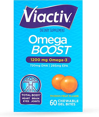 Viactiv Omega Boost Supplement, 1200 Mg Omega-3S, 60 Chewable Gel Bites #TOP12