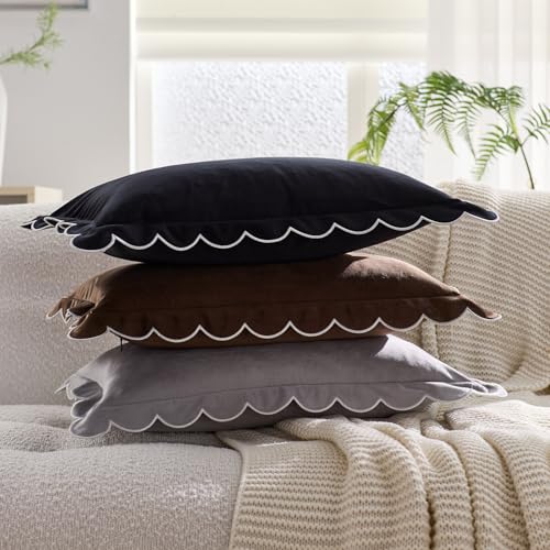 Housse de coussin chambre à coucher bleu velours déco salon - 7
