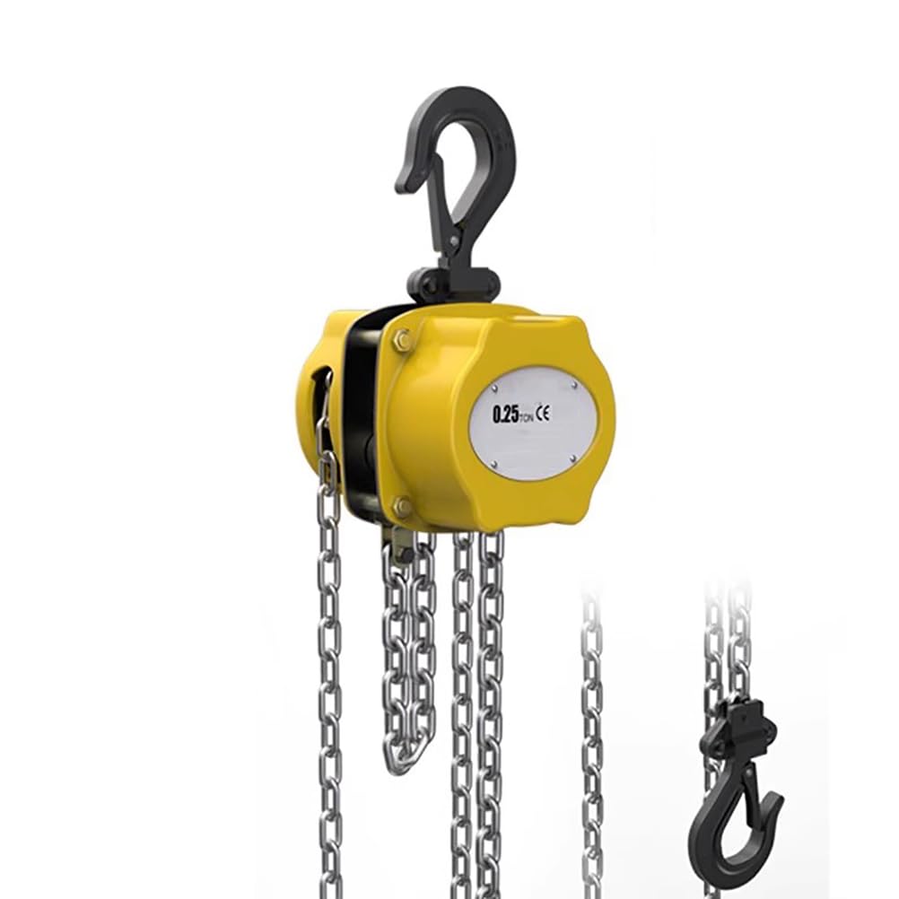 TY&WJ Polipasto De Cadena Mini 0.25 Tonelada (250Kg), Polipasto Manual Compacto con Cadena G80 Ganchos Giratorios Polipasto Manual De Cadena para Taller,Garaje,0.25ton,6m/20FT