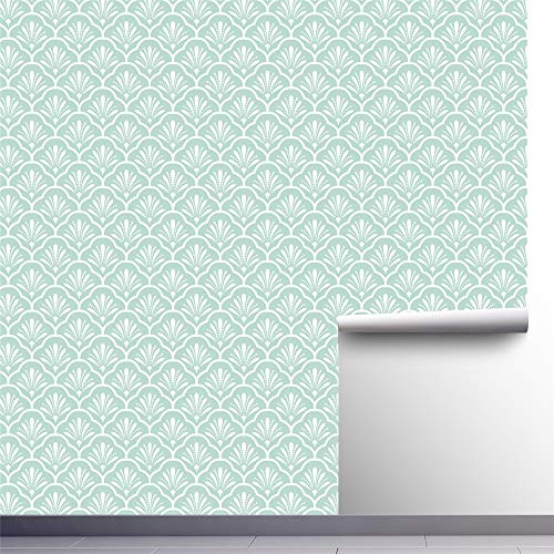 papel de pared,Papel tapiz de fondo barroco azul y blanco, papel tapiz de muebles de renovación de pared de dormitorio de sala de estar 300 cm (1 rollo)