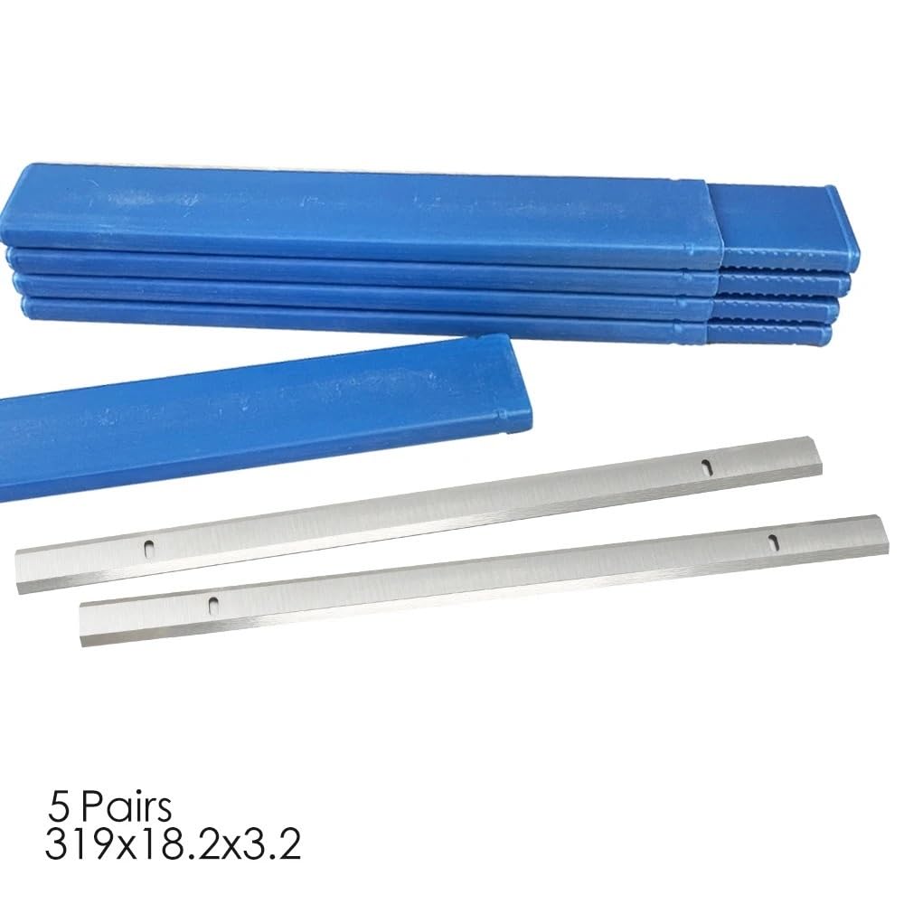 5 pares de hojas cepilladoras de espesor HSS de 319mm, cuchillo cepillador de madera de 319X18,2X3,2 Mm for JET JWP-12 AP13 ETP1531AK