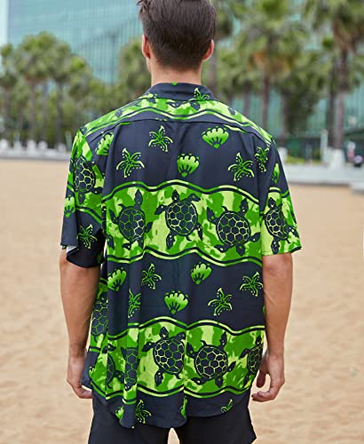 Image of Yoimira Hawaiian Shirts for Men, Print Mens Casual Short Sleeve Button Down Shirts Floral Aloha Beach Shirt