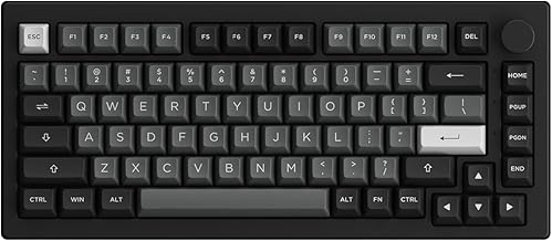 5075B Plus Mechanical Keyboard 75% Percent RGB Hot-swappable Creamy Keyboard with Knob, Black & Silver Theme with PBT Double Shot ASA Profile Keycaps V3 Creamy Yellow Pro Switch