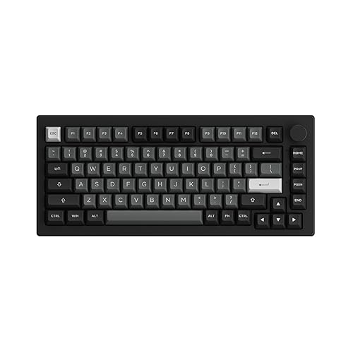 Akko 5075B Plus Mechanical Keyboard 75% Percent RGB Hot-swappable Creamy Keyboard with Knob, Black & Silver Theme with PBT Double Shot ASA Profile Keycaps V3 Creamy Blue Pro Switch