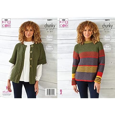 King Cole Chunky Knitting Pattern Sweater & Cardigan Cover
