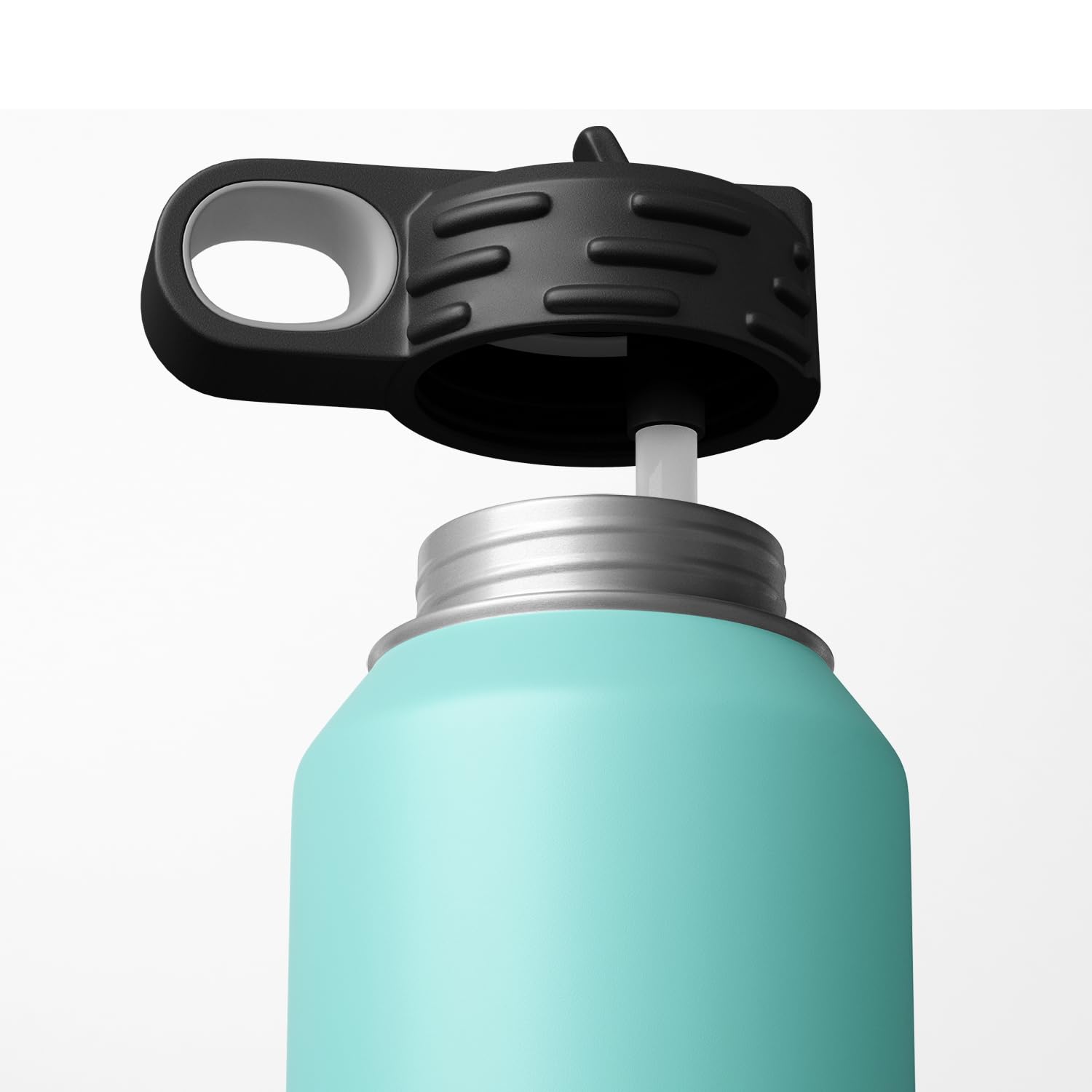 Cheerleading 32oz Insulated Water Bottle – Double-Wall Stainless Steel, Flip Top With Straw, Engraved Design (Teal) - View #10