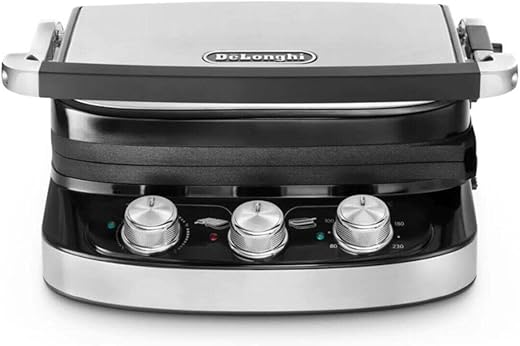 De'Longhi Contact Grill Bistecchiera elettrica CGH910, Steel, Acciao/Nero