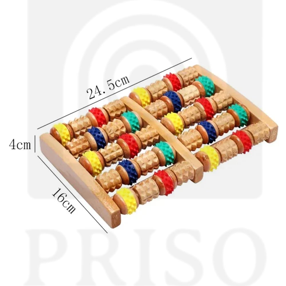Priso massager five roller acupressure points wooden leg relaxing pain gelife stress, blood circulation foot health care product exercise lag relaxation. (Woodencoller) Priso massager five roller acupressure points wooden leg relaxing pain gelife stress, blood circulation foot health care product exercise lag relaxation. (Woodencoller)
