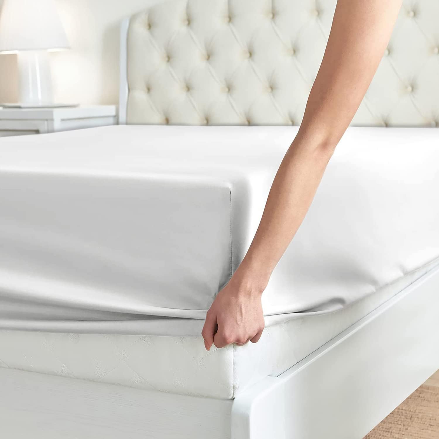 Boston Linen Co. Brushed Microfiber Full Fitted Sheet Pack of 2, 1800 Thread Count Premium Quality – 15’’ Deep Pocket Fitted Bed Sheet, Ultra Soft & Durable – Luxury Bottom Sheets for Bed - White : Home & Kitchen