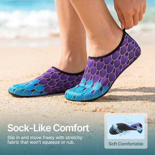 Image of Water Shoes for Women Men Quick-Dry Aqua Socks Swim Beach Outfits Barefoot | Yoga Exercise Wear Sport Accessories Pool Camping Must Haves River Hiking Youth Adult