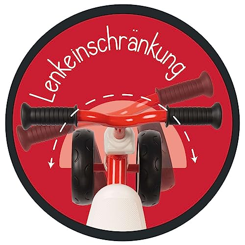 Smoby - Porteur Rookie Rouge - Métal - Selle Incurvée - Roues Silencieuses - Coffre à Jouets - Premier Age - Dès 12 Mois