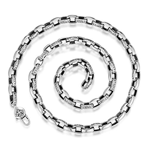 Beydodo Collar Hombre Plata de Ley 925 Cadena de Cable 8mm Collares Vintage Collar 24 inch