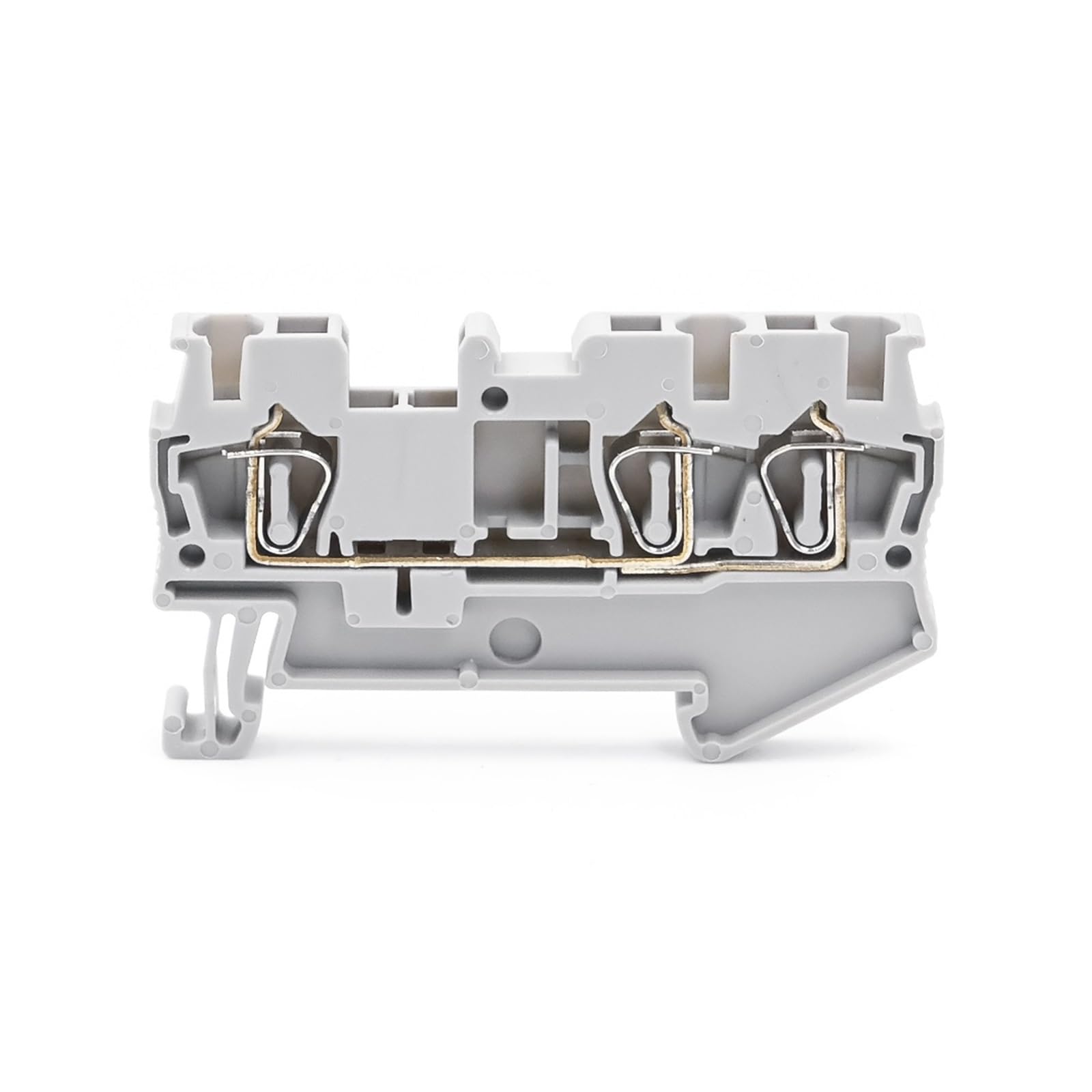 Morsettiera a molla ST2.5-TWIN da 10 pezzi, montaggio su guida DIN, 2,5 mm², 28 A, 1 ingresso, 2 uscite, connettore elettrico(ST-2.5-TWIN-BLUE)