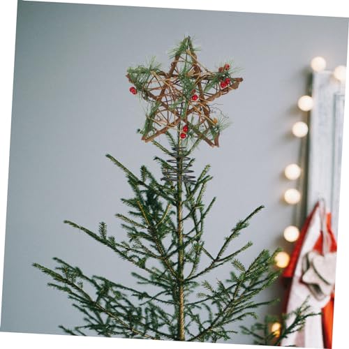 Punta del árbol de navidad de madera para evitar caídas en decoración de comercios 4