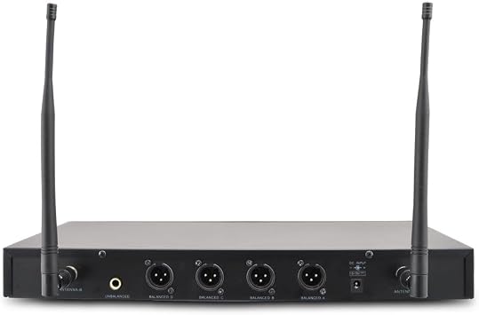 Pyle Upgraded Wireless Microphone System - 4-Channel, Includes (2) Handheld Mics, (2) Beltpack, (2) Lavalier Mics & (2) Headset Mics-PDWM4350U.5