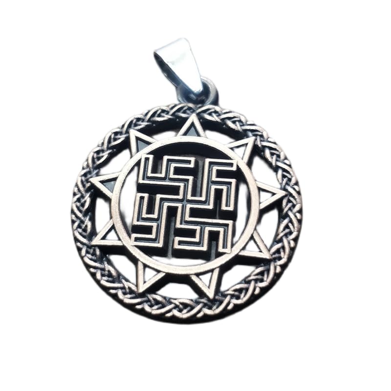 Stainless Steel Kolovrat 30X30mm Pendant Silver Plated Charm Necklace Without Chain Handmade For Men & Women Power Symbol Meaningful Jewelry |LK_SSC_0227-image-33