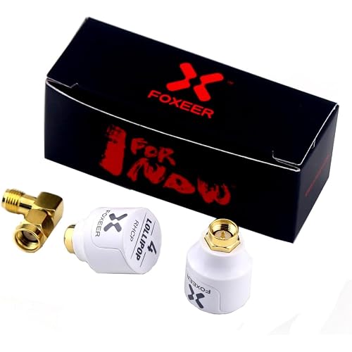 FOXEER 2pcs FPV Antenna Lollipop V4 5.7G 2.6dBi Super Mini RHCP Stubby Antenna SMA Male for RC Drone FPV Racing Quadcopeter Multicopter TX/RX (White) …