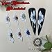 Set 10Pcs 3D Flowers Nails Charms With Rhinestone Gems Handmade by Acrylic Powder Design For Long Nail L,XL,XXL Flower Nail Art Floral Salon Decor Women Girls (White No Rhinestones-10Pcs)