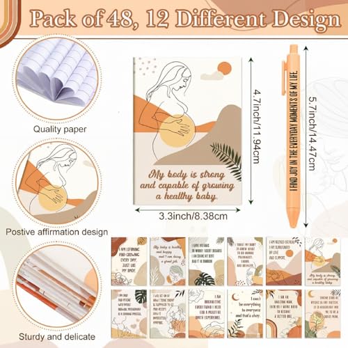 Image of Mooliwe 96 Pcs Positive Affirmation Gift Set Gratitude Notebooks with Pens Small Bags Motivational Encouragement Notepads Daily Affirmations Journal for Women Stress Relief Self Care (New Mom)