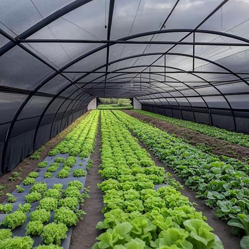 Image of winemana Black Shade Cloth 70%, 30x50 FT Mesh Tarp - Garden Shade for Greenhouse, Patio, Vegetables, Plants Cover and Chicken Coops, Sunshade Net for Outdoor Protection with Reinforced Grommets