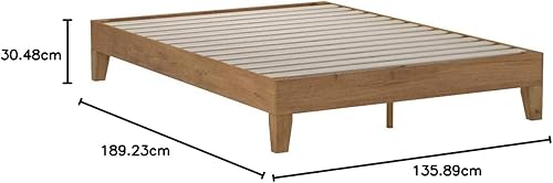 Miniatura 87 de Cama plataforma de madera sólida de lujo Zinus 12 pulgadas con cabecero de cama/no necesita resortes/soporte de madera con listón/acabado expreso