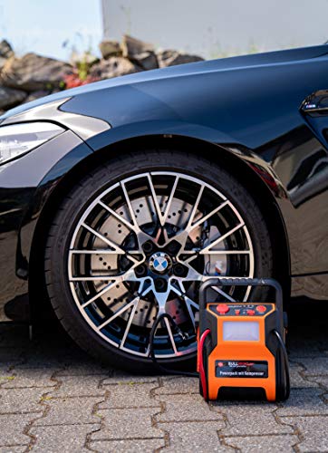 Starthilfe Powerbank Bullwing mit Kompressor für Auto und Motorrad