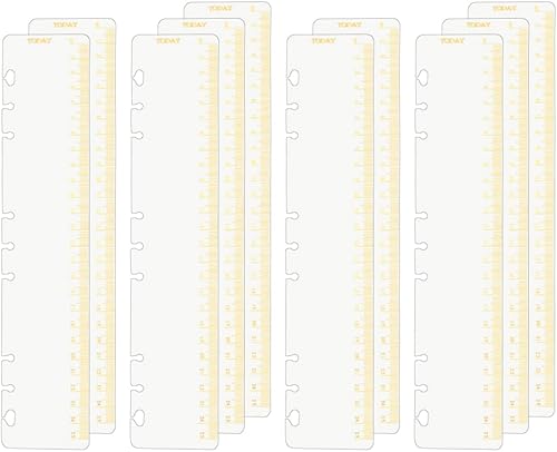10 separadores de carpetas B5, regla dorada, 9 agujeros, regla de polipropileno para hojas sueltas, 9 anillos, cuadernos, accesorios, planificador,
