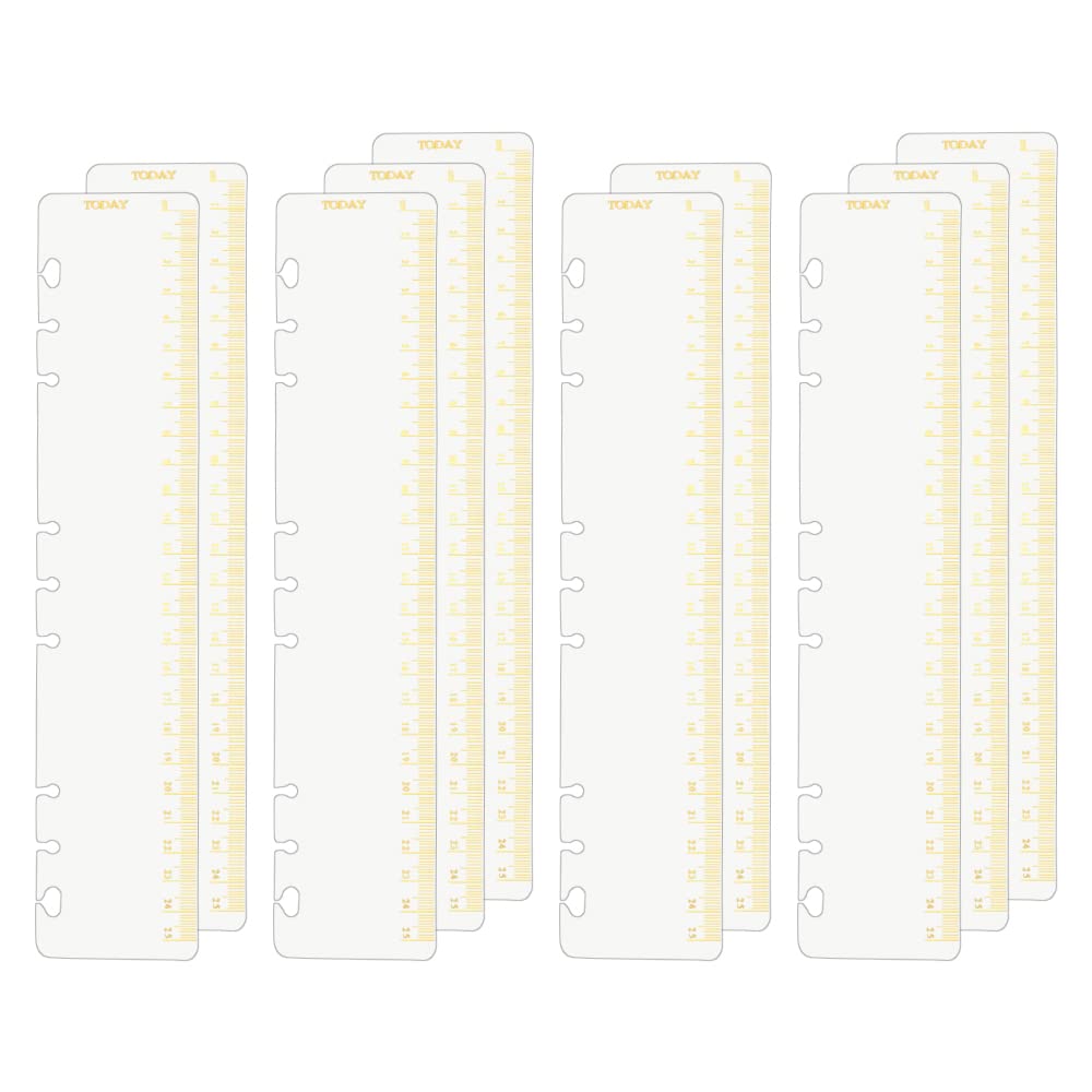 10pcs B5 Binder Dividers Ruler Gold Stamping 25cm Scale 9 Holes Gilding PP Bookmark Ruler for Loose Leaf 9 Rings Binder Notebook Accessories Planner Snap in Bookmark Divider Measuring Rulers Set