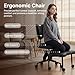 Teddy Fleece Ergonomic Swivel Chair with Footstool, Adjustable Height Desk Chair with 360° Casters, Soft Breathable Fabric Office Chair for Home Office, Bedroom, Living Room