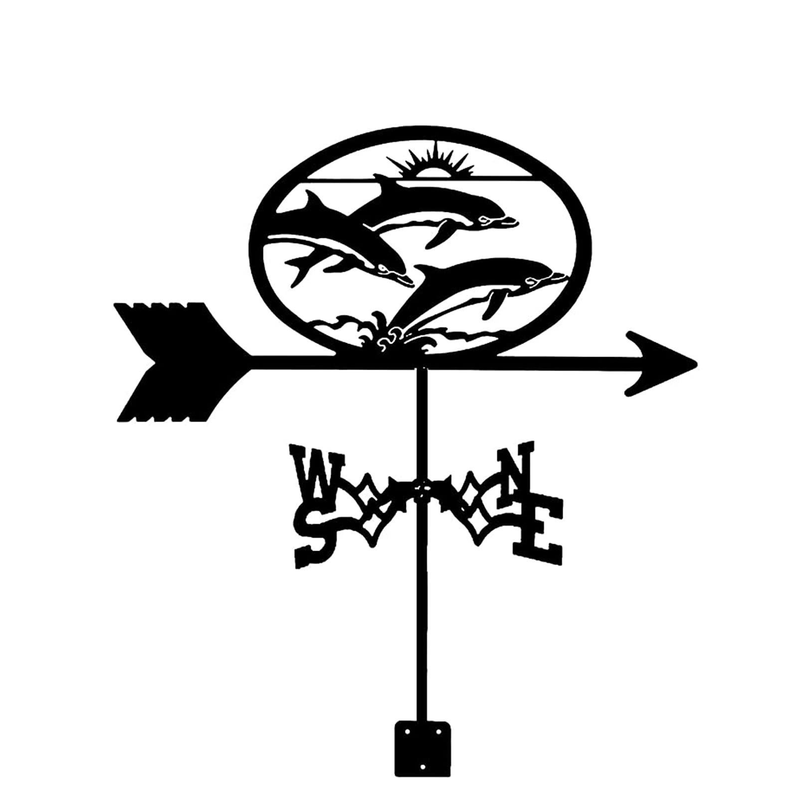 WIQUYBML wind vane Wind Vane For Yard Weathervane Badger Dolphin Dog Ornament Metal with Arrow Direction Indicator Garden Stake Measuring