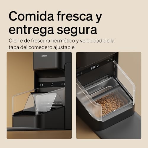 PETLIBRO RFID Comedero Gato Automático Negro con App WiFi, Alimentador Inteligente Antirrobo para Varios Gatos, Control de Dieta y Reconocimiento Individual, Petlibro Automatic Cat Feeder - imagen 8
