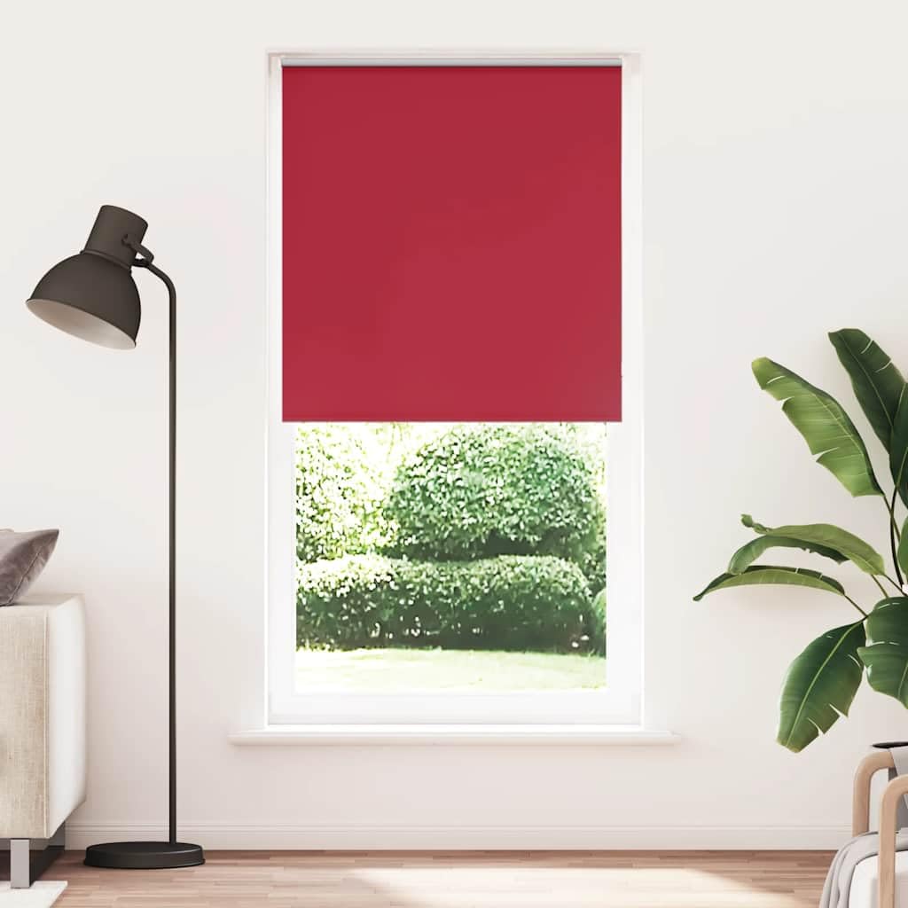 Store enrouleur occultant rouge 100x230cm en polyester pour fenêtre et intérieur