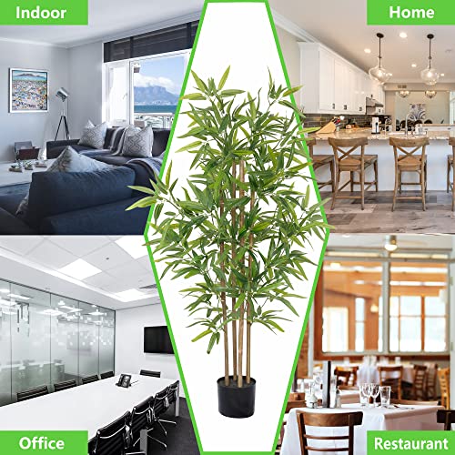 Softflame 4Ft Bamboo Artificial Tree, Faux Bamboo Plant, Real Touch Technology, Artificial Plant With 15 Trunks, Perfect For Home Office Indoor Decoration #TOP4