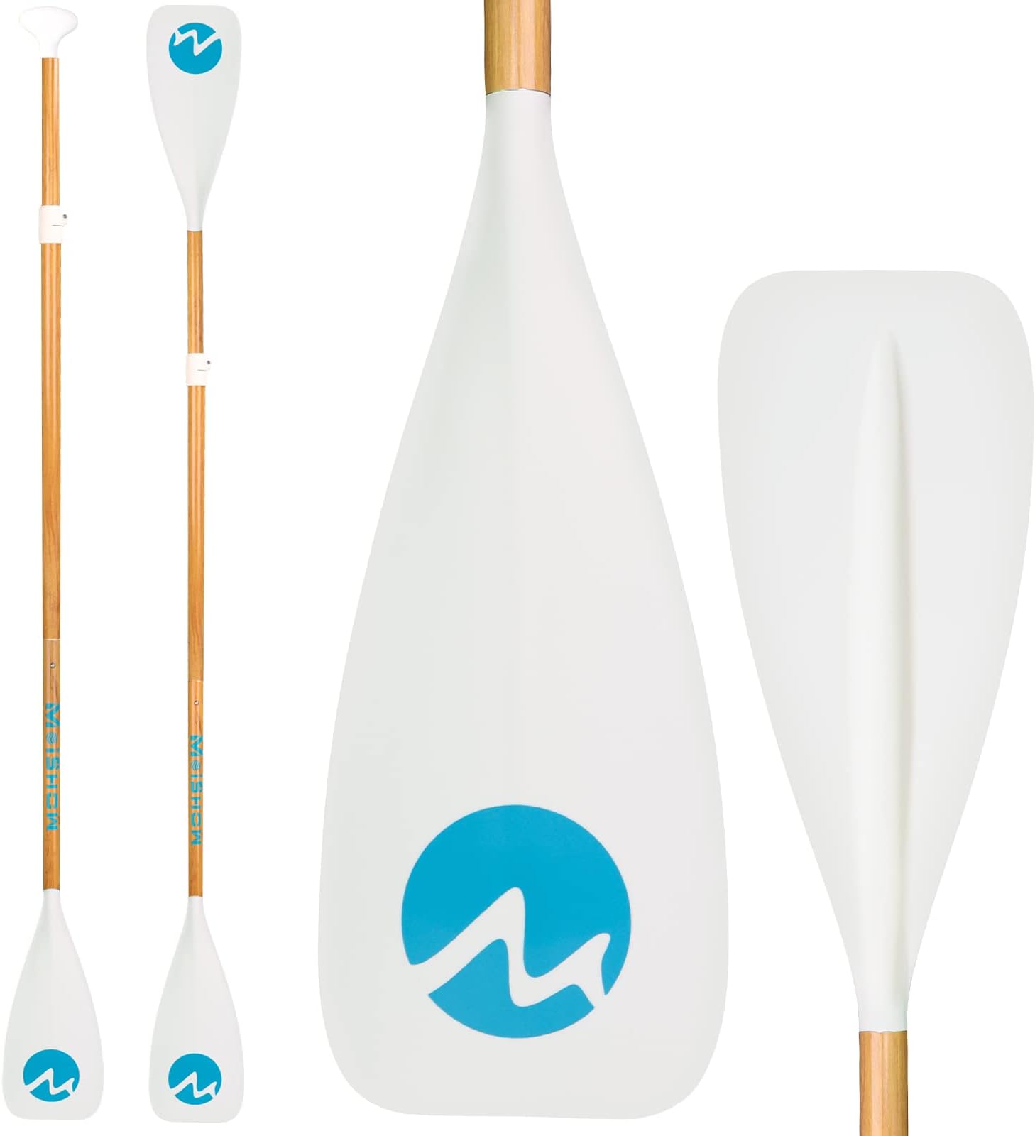 MoiShow SUP Paddle Board Paddle - Adjustable Paddleboard Paddle Oar 4-Piece Floating Aluminum SUP Kayak Paddle