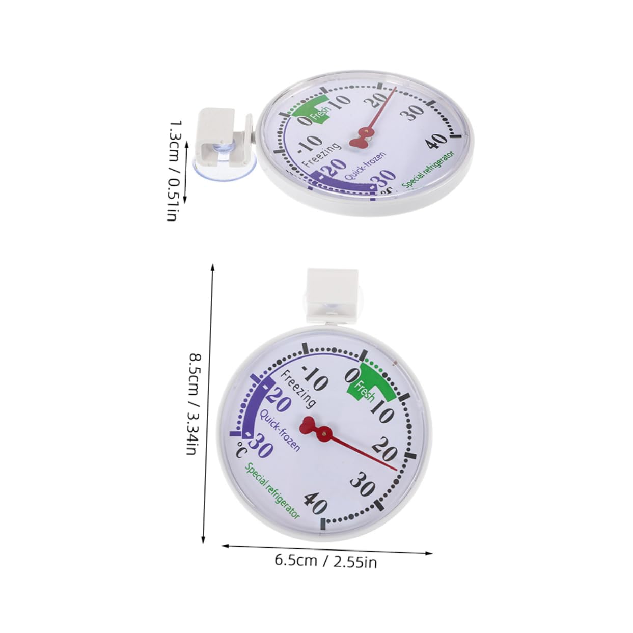 SOLUSTRE 2Pcs Compact Freezer Thermometers Portable Temperature Monitors for Home Shop Refrigerator Gauges for Refrigerators Freezers