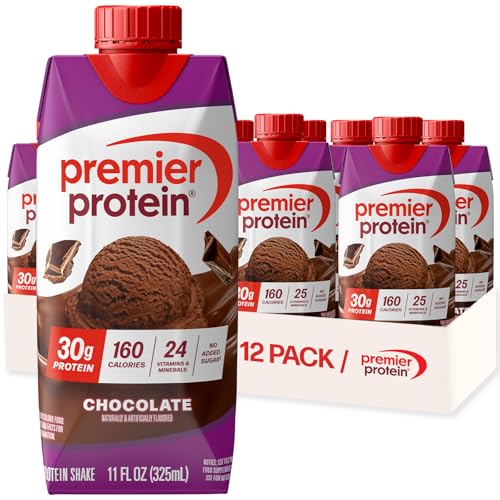 Premier Protein Shake, Chocolate, 30g Protein, No Added Sugar, 24 Vitamins & Minerals to Support...